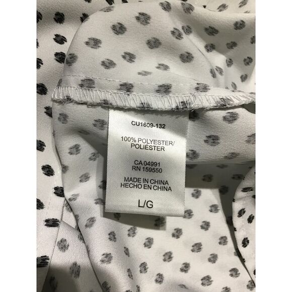 Hilary Radley Poncho Top Large Black White Dot - Picture 7 of 8